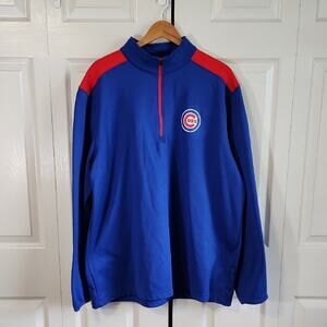 Chicago Cubs Mens Quarter Zip Pullover Jacket‎ Size 2XL Baseball Sports Stretch